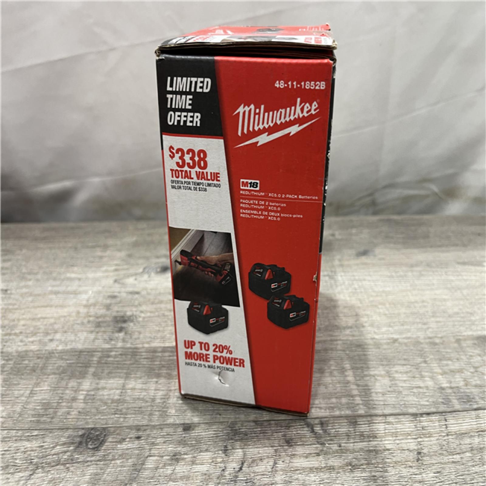 NEW - Milwaukee 18-Volt Lithium-Ion XC Extended Capacity 5.0 Ah Battery Pack (2-Pack)