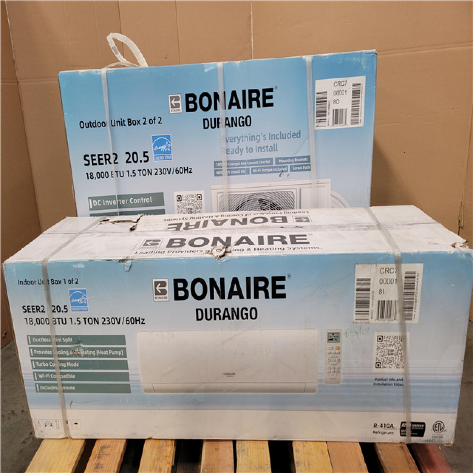 California NEW Bonaire Durango Split Air Conditioner (Damaged Boxes)