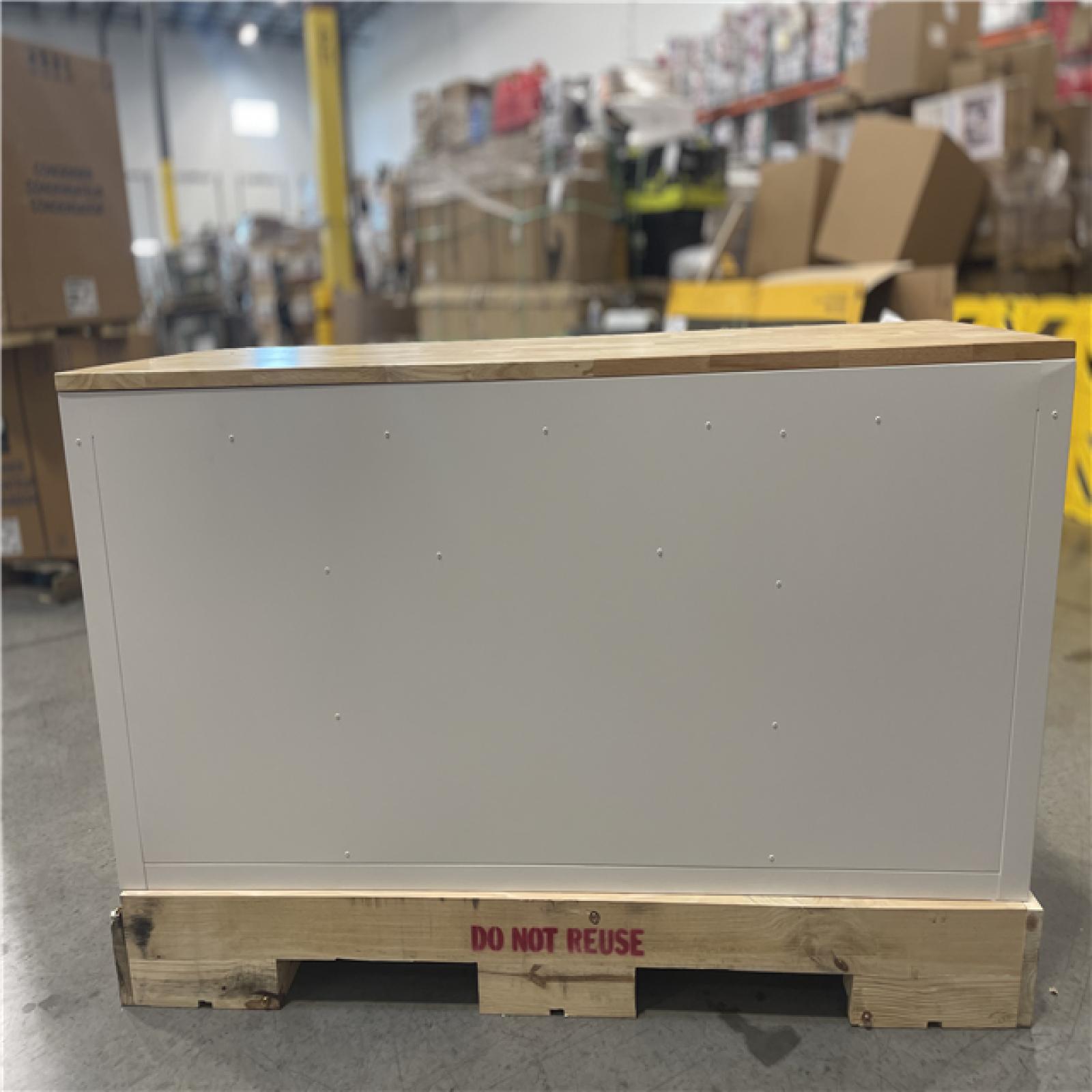 DALLAS LOCATION- AS IS! Husky Tool Storage 72 in. W x 24 in. D 18-Drawer Heavy Duty Adjustable Height Mobile Workbench Cabinet in Matte White
