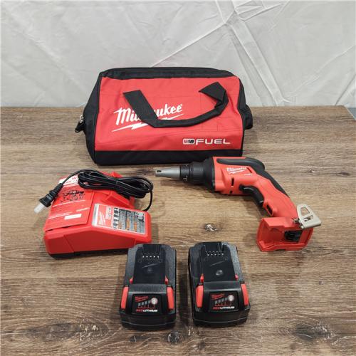 AS-IS Milwaukee 2866-22 18V M18 FUEL Lithium-Ion Brushless Cordless Drywall Screwgun Kit 4,500 RPM 5.0 Ah