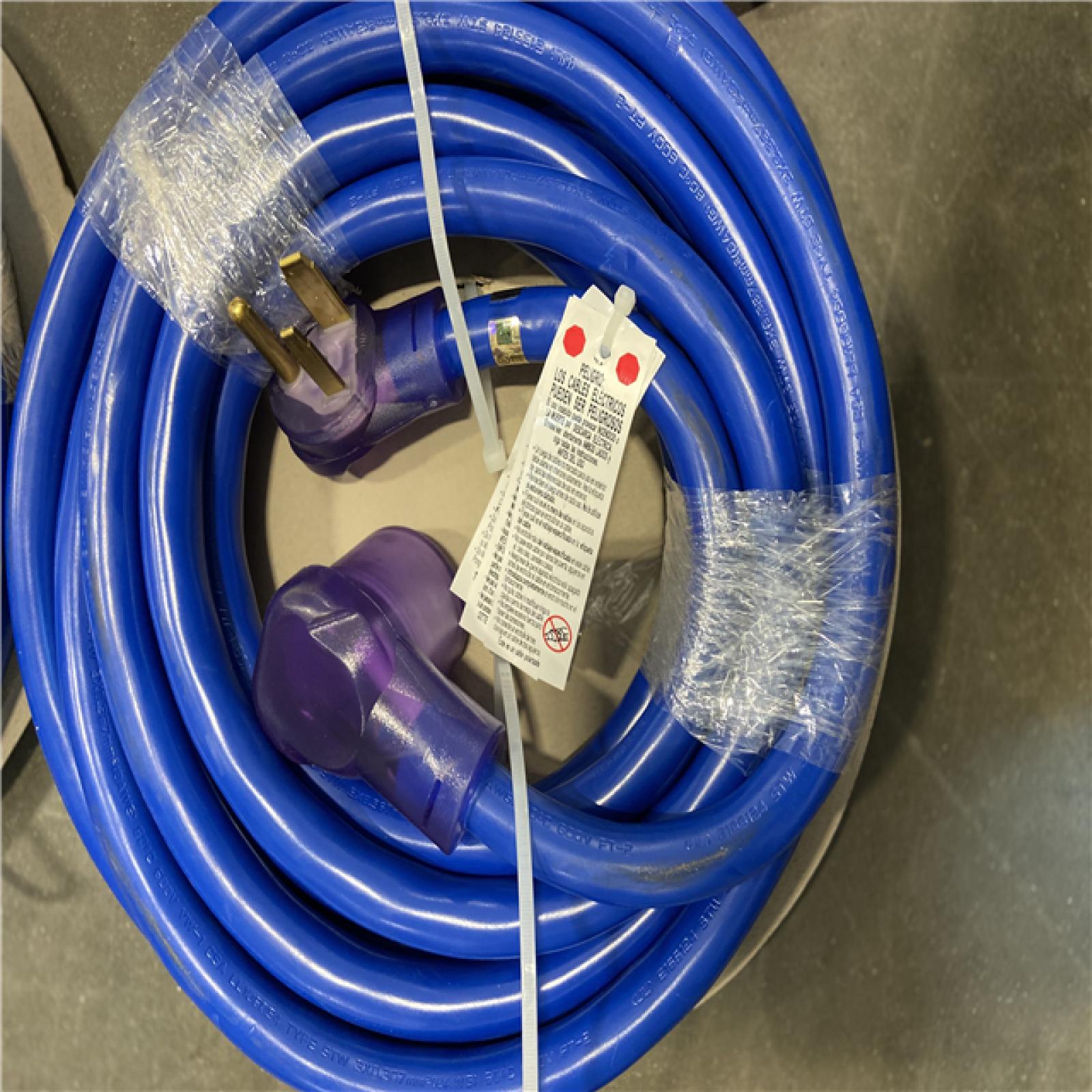 AS-IS - Southwire 25 ft. STW 8/3 Weather Resistant Electrical Extension Cord, Blue (4 UNITS)