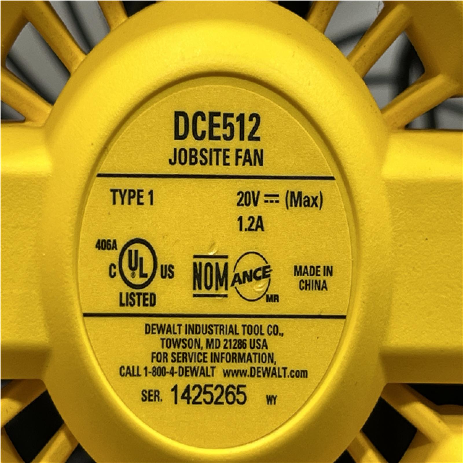 AS-IS DEWALT 20V MAX Jobsite Fan (Tool Only)