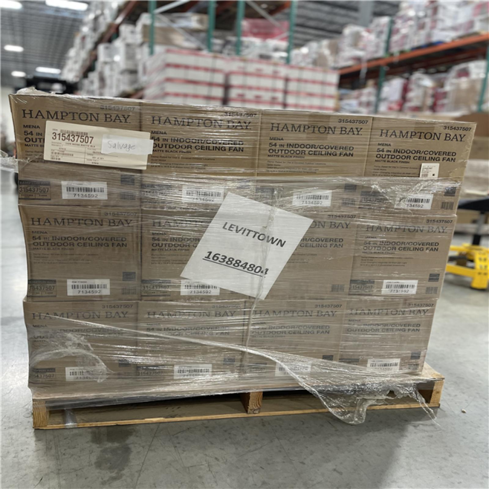 DALLAS LOCATION -HAMPTON BAY MENA 54 CEILING FAN MATTE BLACK PALLET-(18 units)