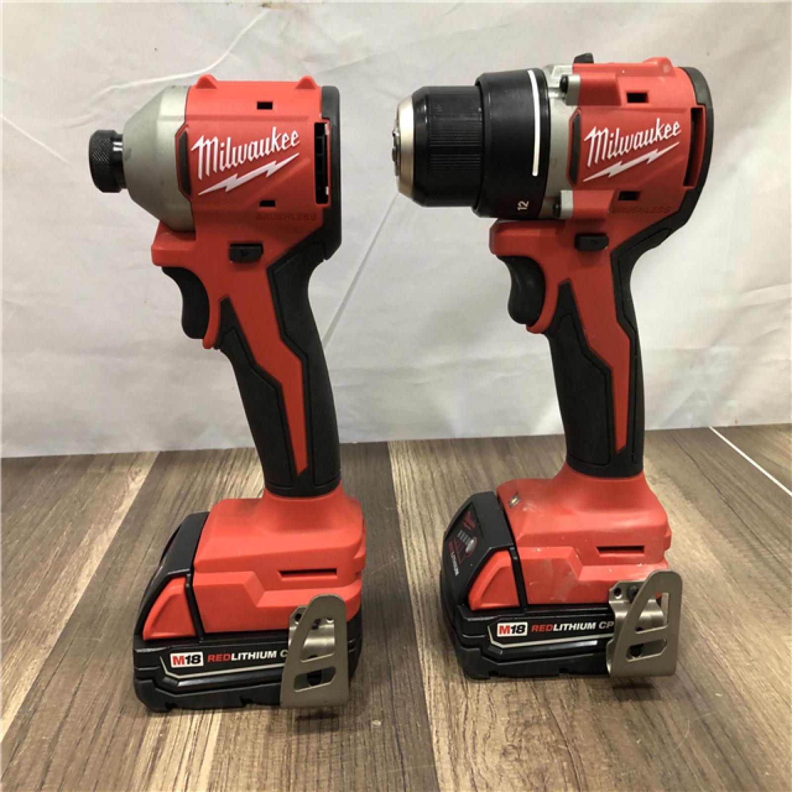 AS-IS Milwaukee 18V Lithium-Ion Brushless Cordless Compact Drill/Impact Combo Kit