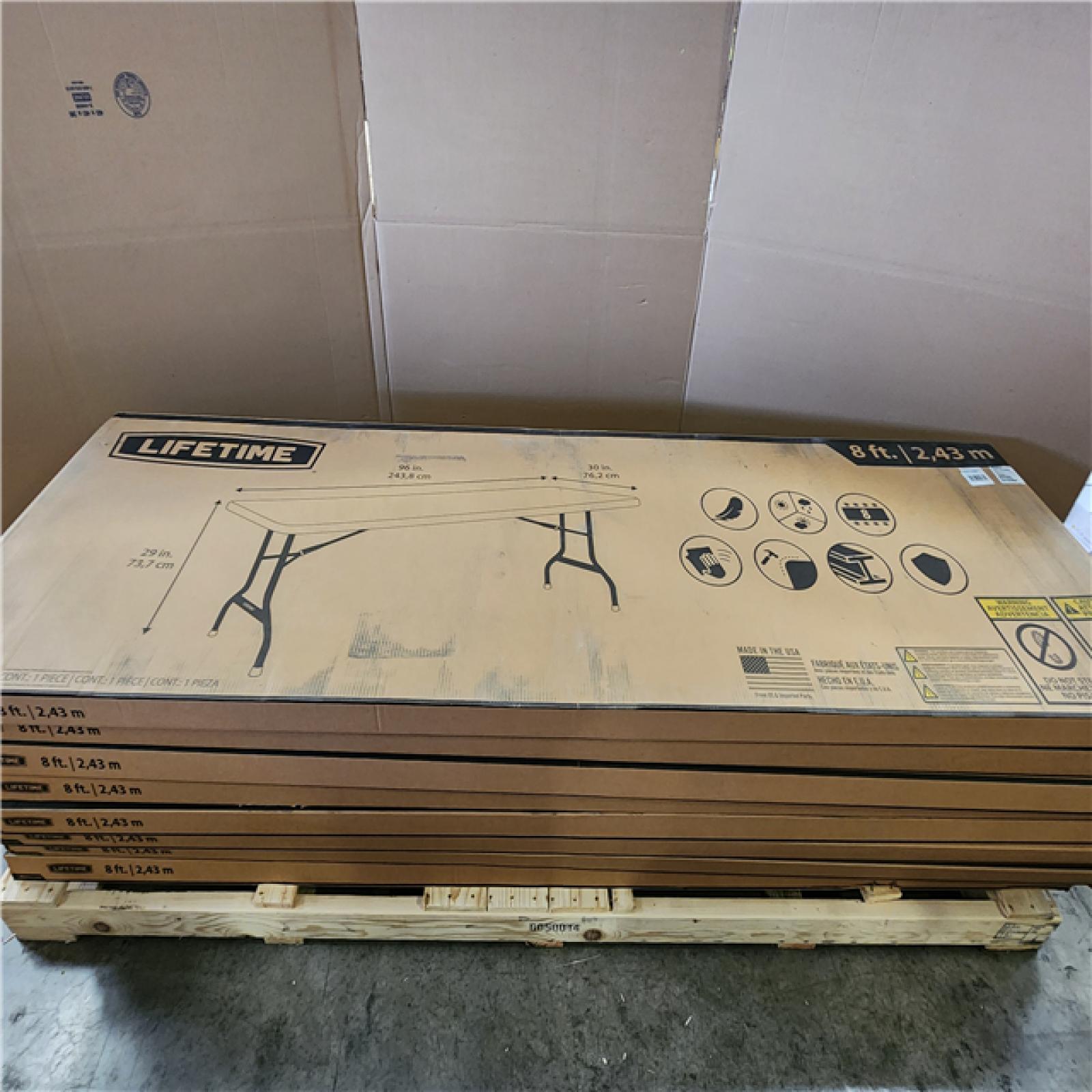 Phoenix Lifetime 8 ft. Plastic Commercial Folding Table (Set of 8)