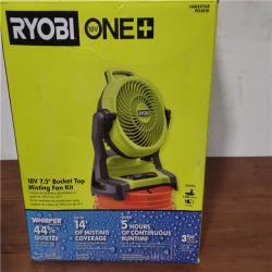 California NEW Ryobi One+ 18V 7.5 Bucket Top Misting Fan Kit  Includes (1) Battery & Charger