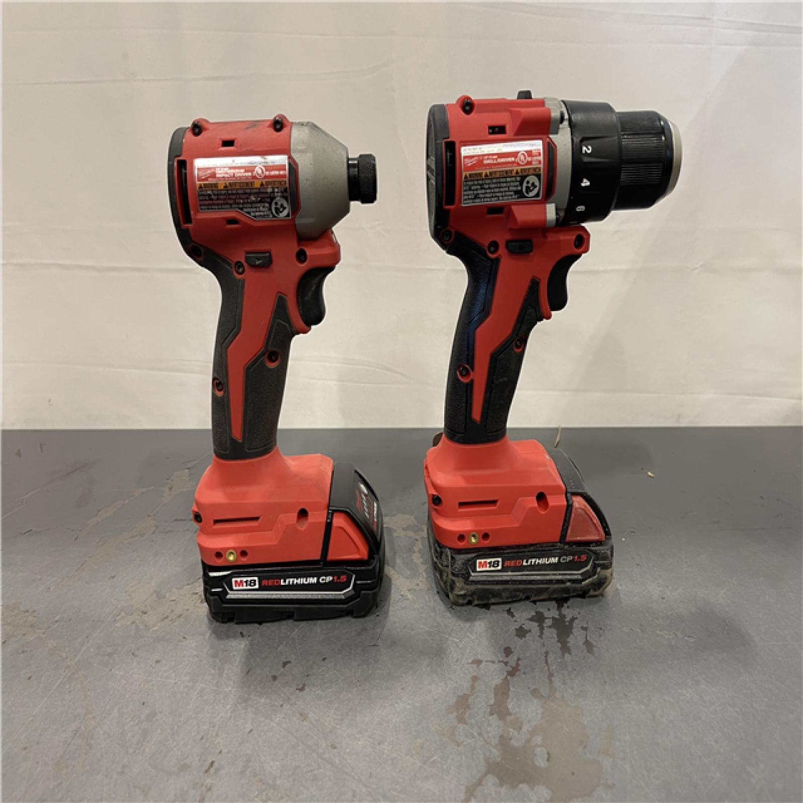 AS-IS - Milwaukee M18 18V Lithium-Ion Brushless Cordless Compact Drill/Impact Combo Kit
