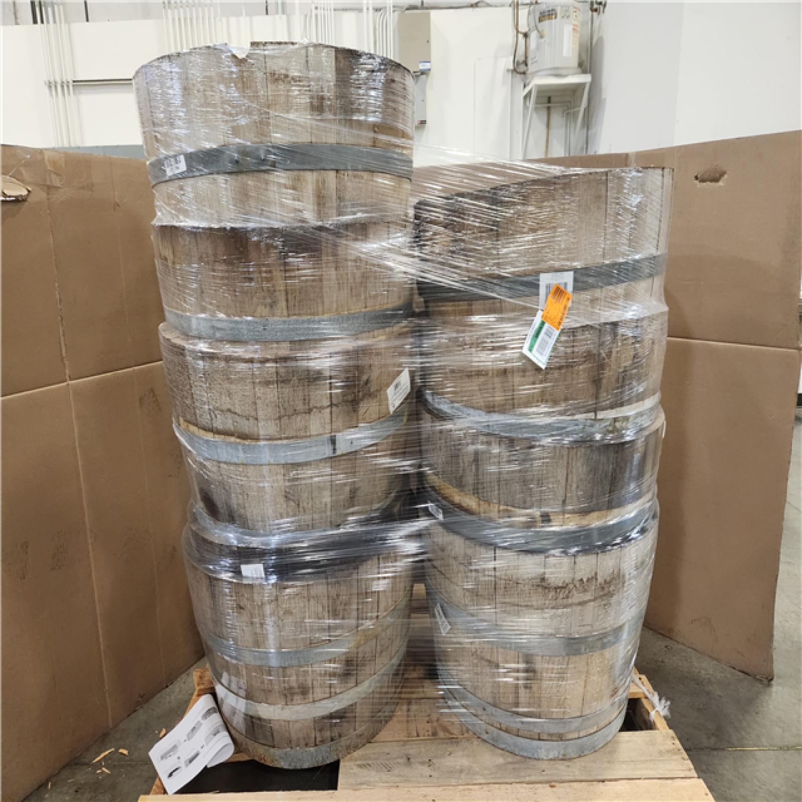 Phoenix AS-IS 26 in. Dia x 17.5 in. H White Oak Wood Whiskey Barrel (9-Barrels)