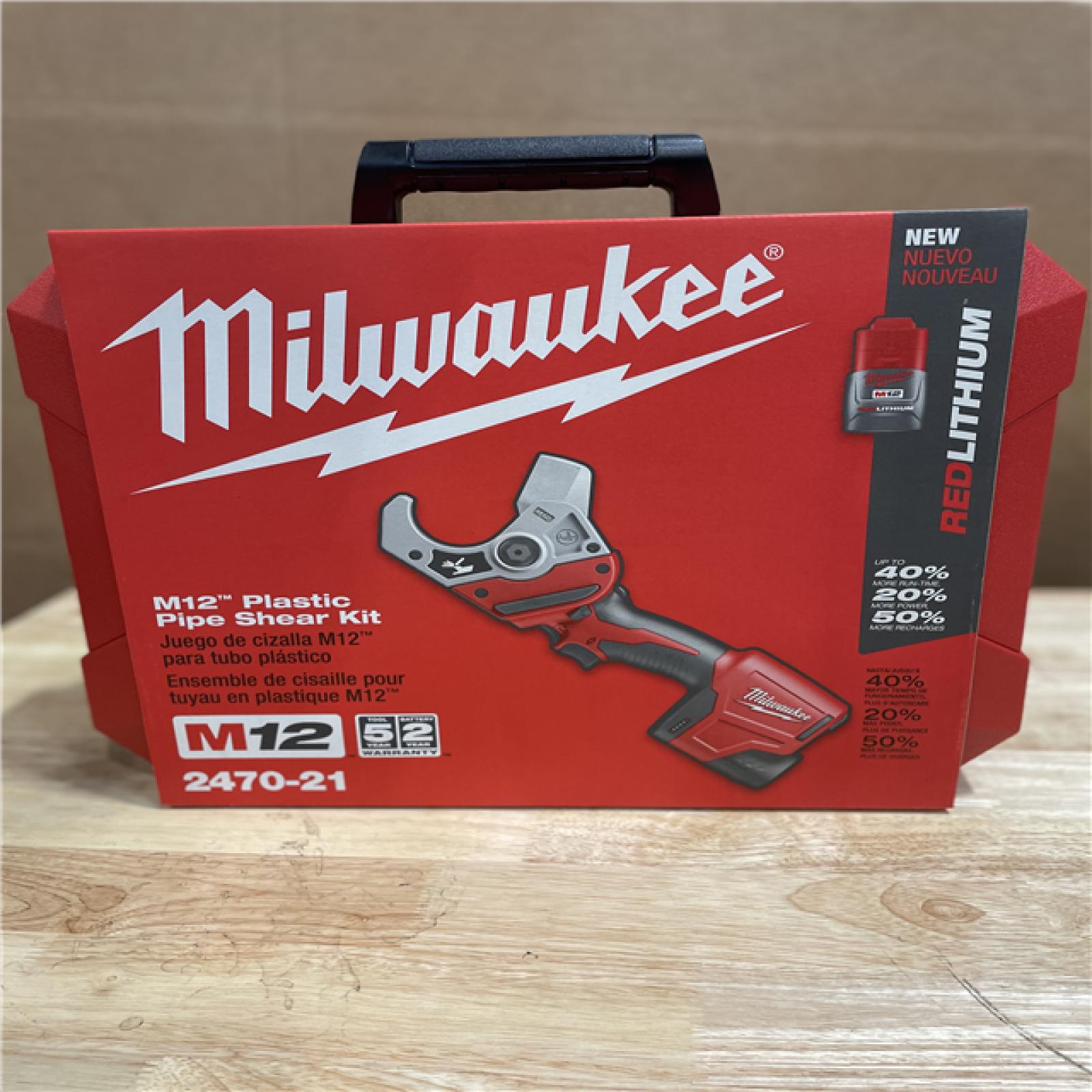 NEW! MILWAUKEE M12 12V Lithium-Ion Cordless PVC Shear Kit with One 1.5 Ah Battery