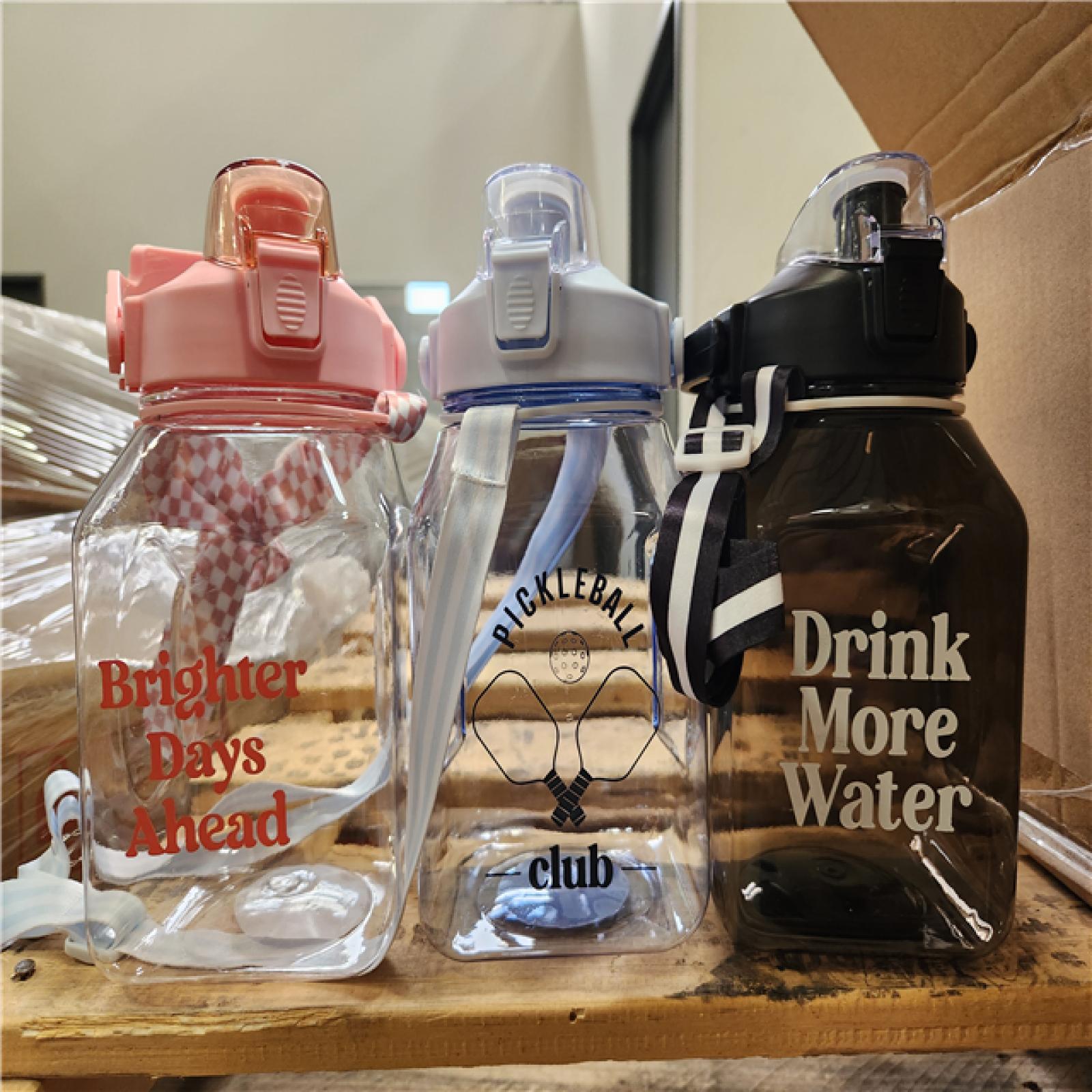 Phoenix Location NEW Wellness Water Bottle Pink/Blue/Black Set (12 per Box) Pallet (50 Boxes)