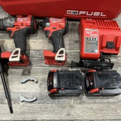 AS-IS Milwaukee FUEL 18V Lithium-Ion Brushless Cordless Hammer Drill and Impact Driver Combo Kit