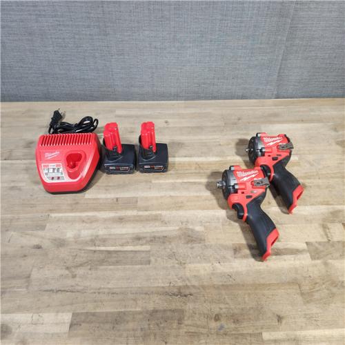HOUSTON LOCATION - AS-IS Milwaukee 2 Tool Combo Kit W/ (2) Battery & Charger