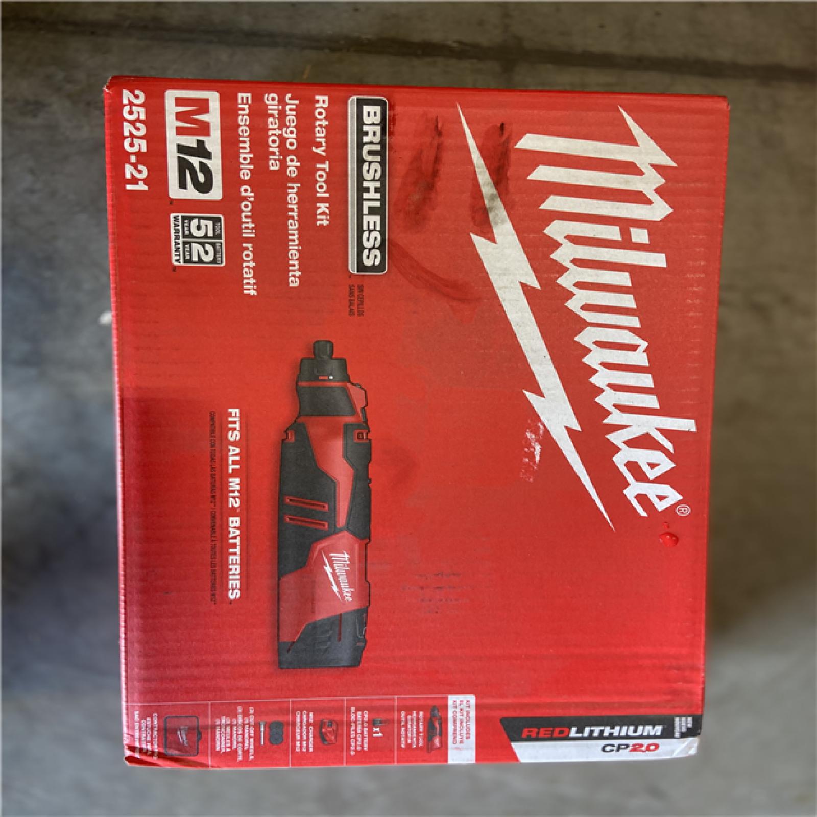 NEW! - Milwaukee M12 12V Lithium-Ion Cordless Brushless Rotary Tool with (1) 2.0 Ah Battery Pack and Charger
