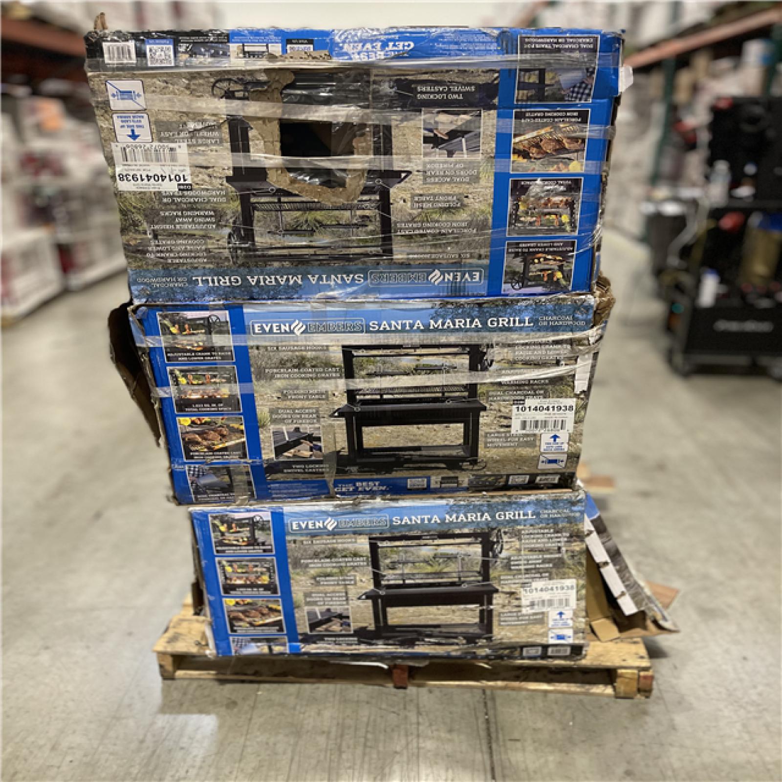 DALLAS LOCATION- Even Embers Santa Maria Charcoal and Wood Grill with Cover Pallet (3 Units)