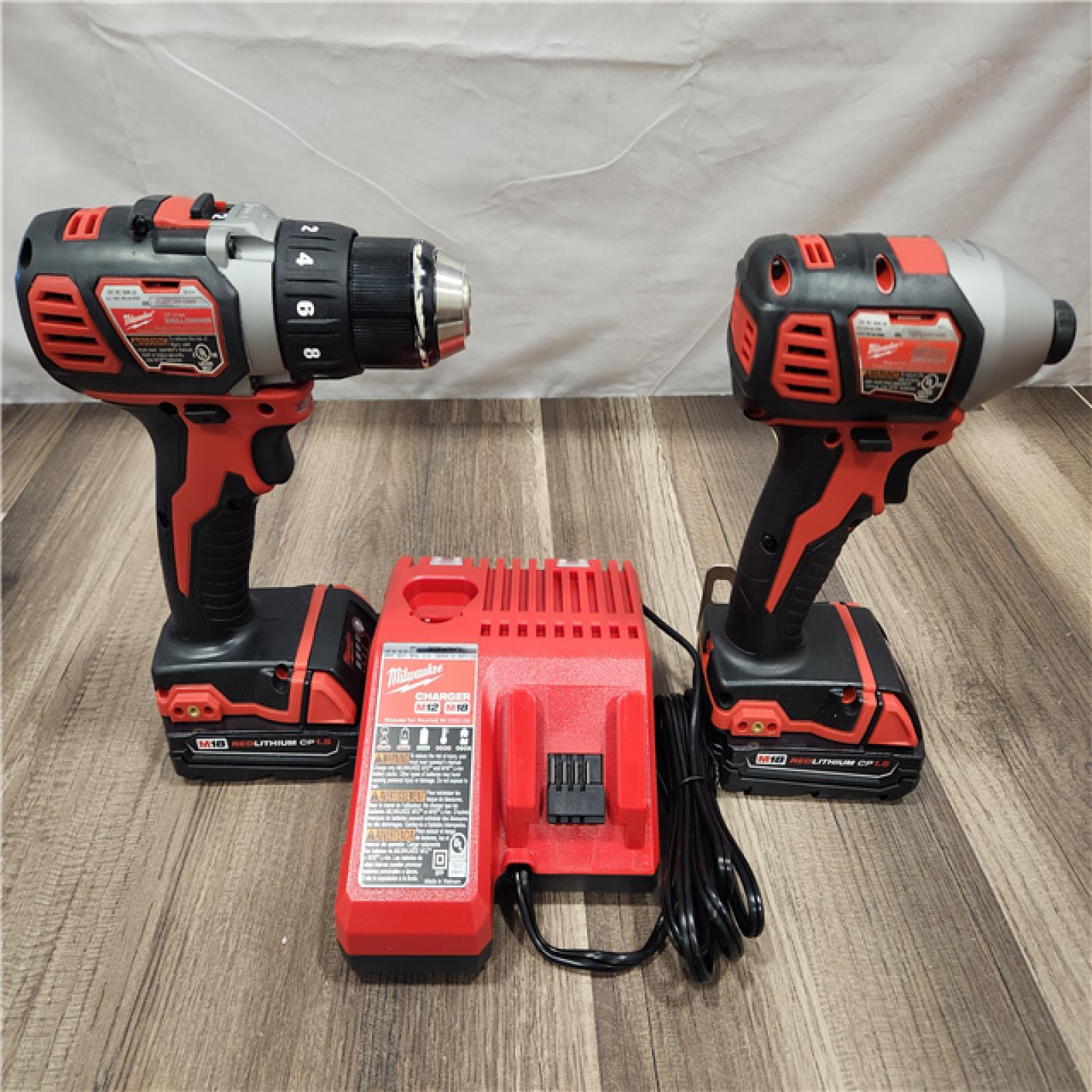 AS-IS- Milwaukee 18V Cordless Brushed 2-Tool Drill/Driver and Impact Driver Kit