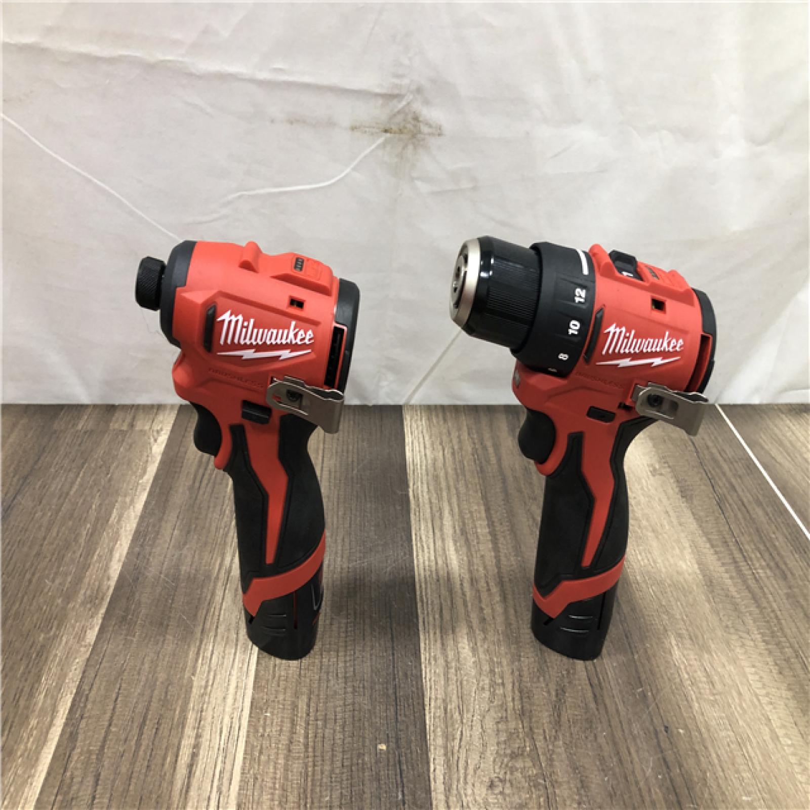 AS-IS Milwaukee 12-Volt Lithium-Ion Brushless Cordless Subcompact Drill and Impact Driver Combo Kit