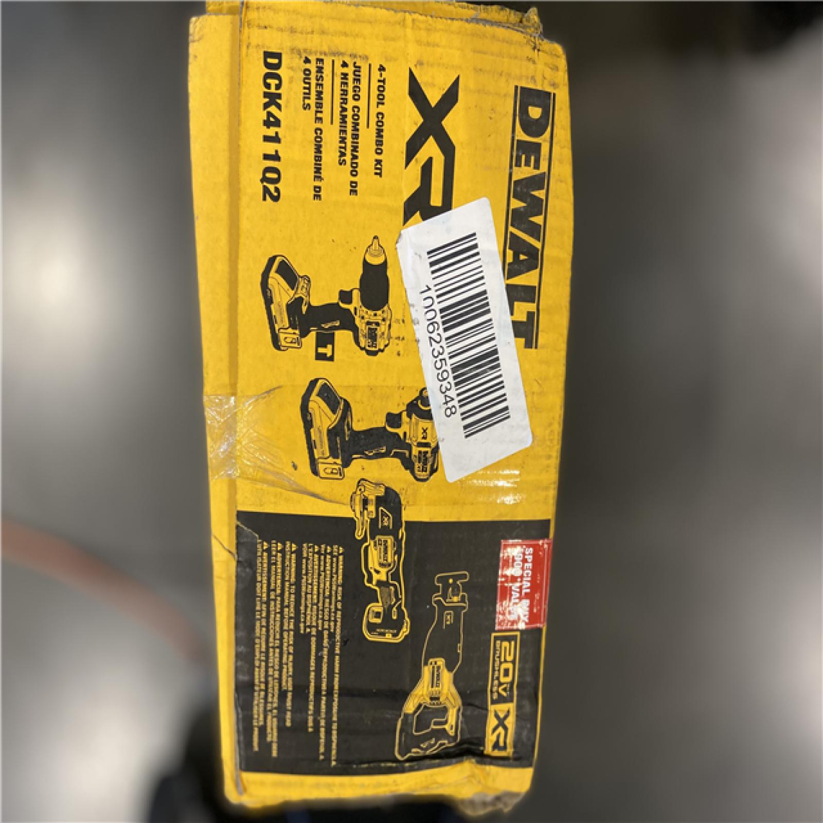 AS-IS DEWALT 20-Volt Maximum Lithium-Ion Cordless 4-Tool Combo Kit with (2) 4 Ah Batteries and Charger