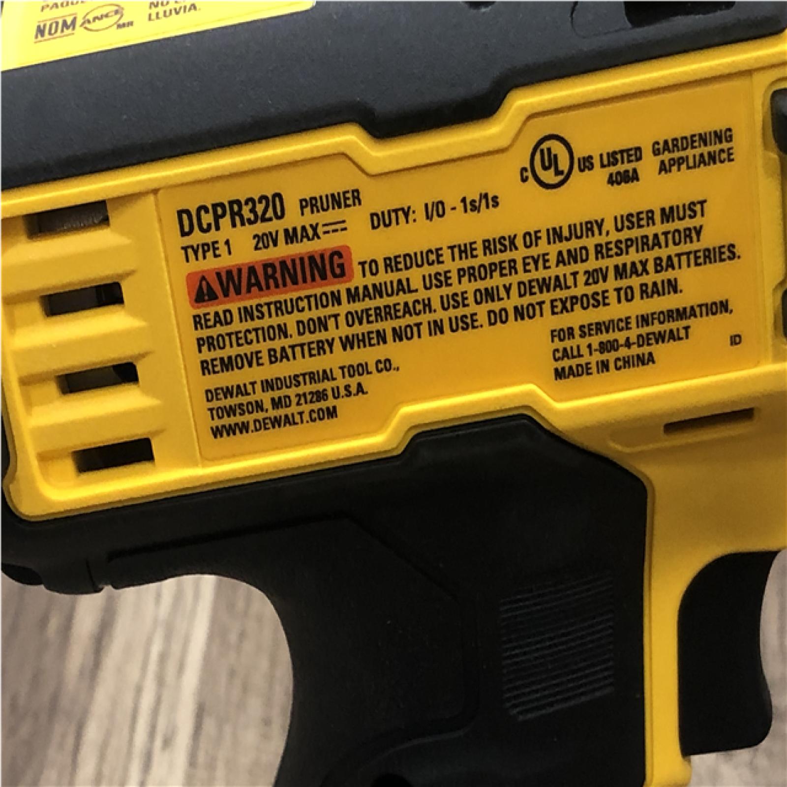 AS-IS DEWALT 20-Volt MAX 1 -1/2 in. Capacity Cordless Battery Powered Pruner (Tool Only)