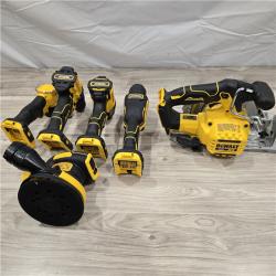 AS-IS DEWALT 20-Volt MAX Lithium-Ion Cordless 7-Tool Combo Kit with 2.0 Ah Battery, 5.0 Ah Battery and Charger