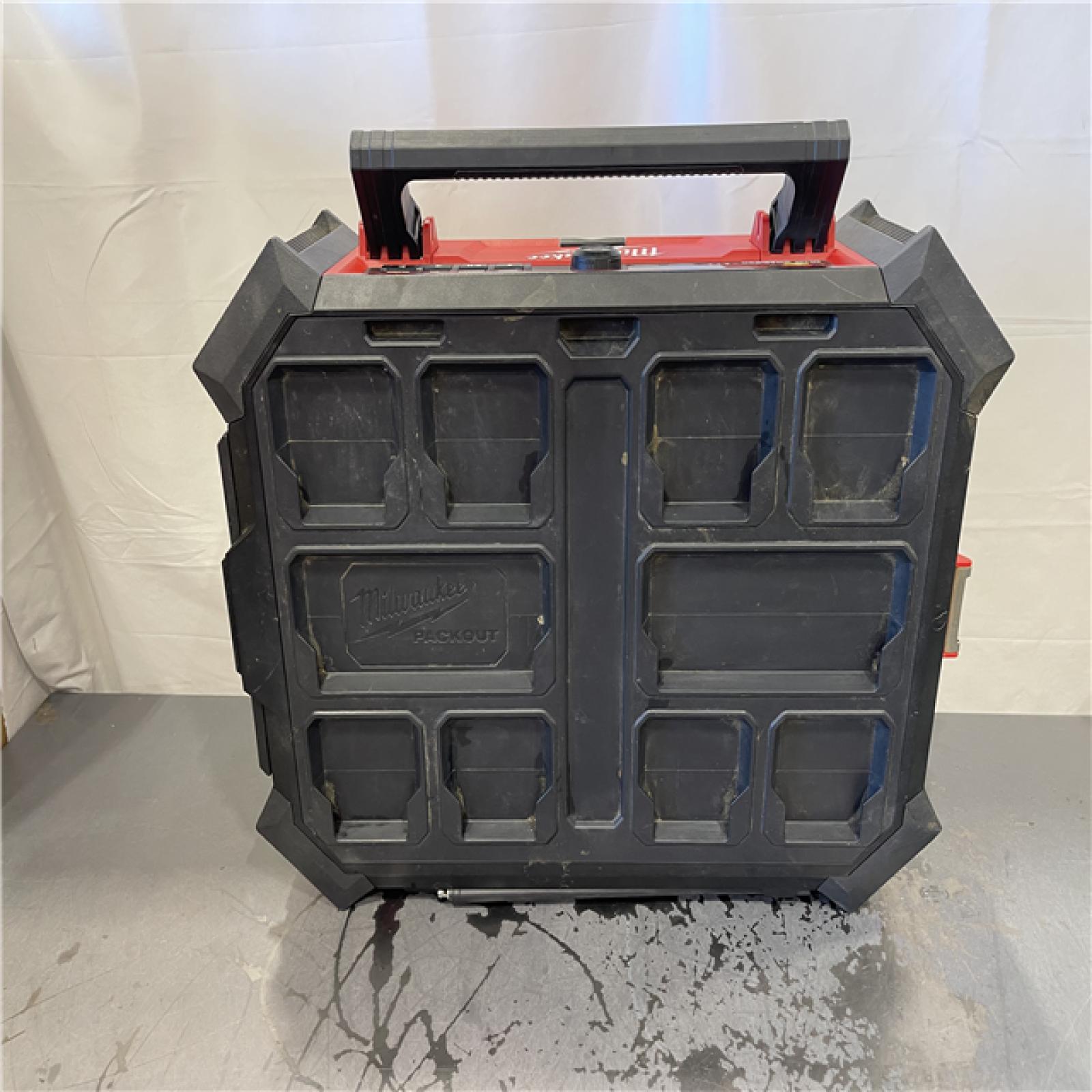 AS-IS - Milwaukee M18 Lithium-Ion Cordless PACKOUT Radio/Speaker with Built-In Charger