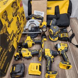 AS-IS DEWALT 20-Volt MAX Lithium-Ion Cordless 7-Tool Combo Kit with 2.0 Ah Battery, 5.0 Ah Battery and Charger