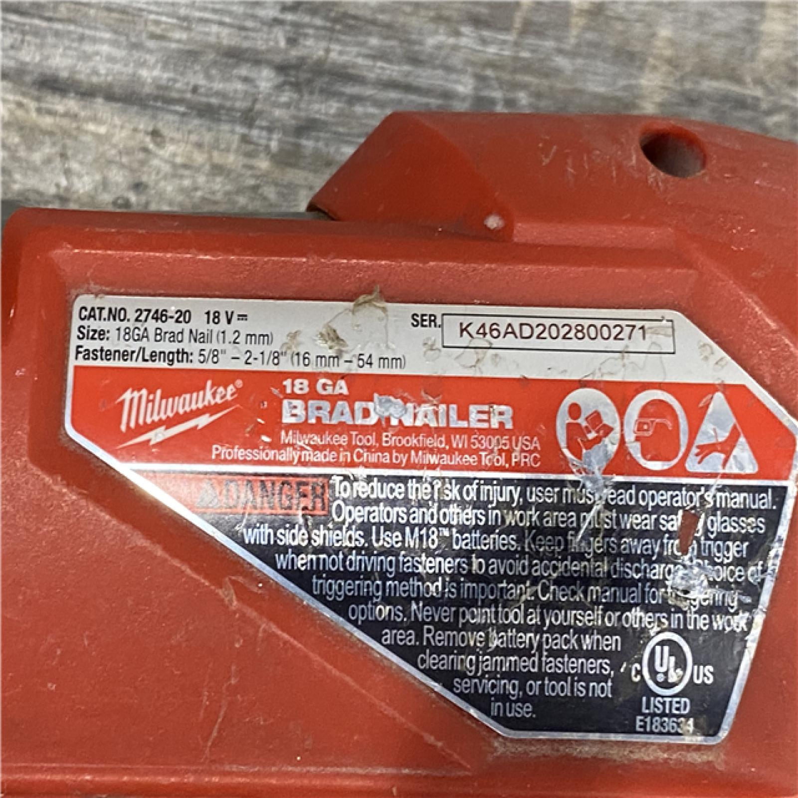 AS-IS Milwaukee FUEL 18-Volt Lithium-Ion Brushless Cordless Gen II 18-Gauge Brad Nailer (Tool-Only)