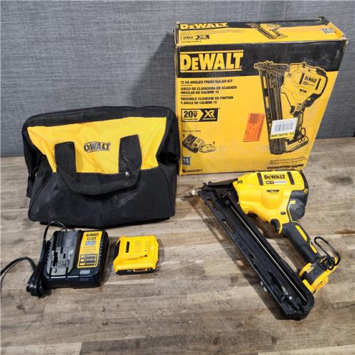 HOUSTON LOCATION - AS-IS DeWalt 15 GA ANGLED FINISH NAILER KIT W/ BATTERY & CHARGER