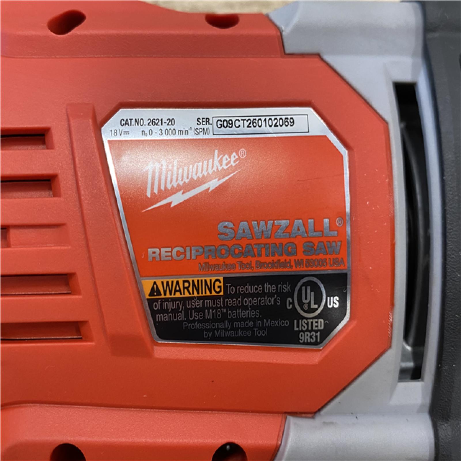 AS-IS Milwaukee 18V Lithium-Ion Cordless SAWZALL Reciprocating Saw (Tool-Only)