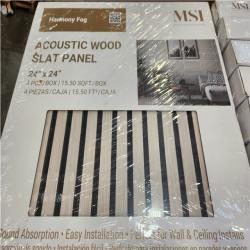 Phoenix NEW MSI Harmony Fog 24 in. x 24 in. Gray Light Wood Slat Decorative Acoustic Sound Absorbing Panels (52-Packs/806 sq. ft.)