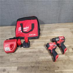 HOUSTON LOCATION - AS-IS Milwaukee 3497-22 12V Brushless Hammer Drill and Impact Driver Combo Kit