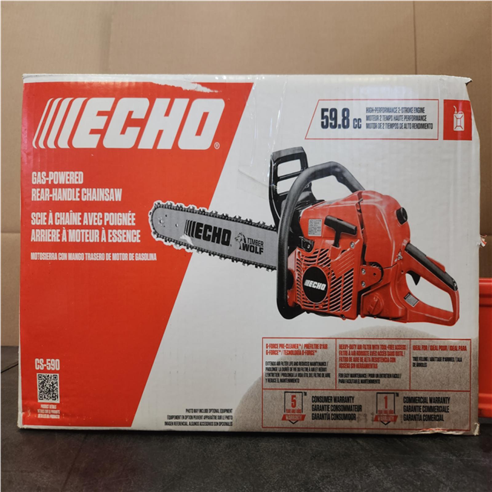 Phoenix NEW ECHO 20 in. 59.8 cc Gas 2-Stroke Rear Handle Timber Wolf Chainsaw