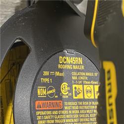 AS-IS DEWALT 20V MAX Lithium-Ion 15-Degree Electric Cordless Roofing Nailer Kit