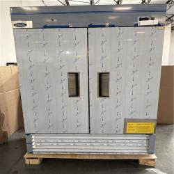 California AS-IS ORIKOOL 54 Commercial Reach-In Feezer in Stainless Steel  2 Solid Doors; Model #ST54BR (Dent on unit)