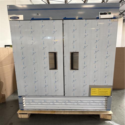 California AS-IS ORIKOOL 54 Commercial Reach-In Feezer in Stainless Steel  2 Solid Doors; Model #ST54BR (Dent on unit)