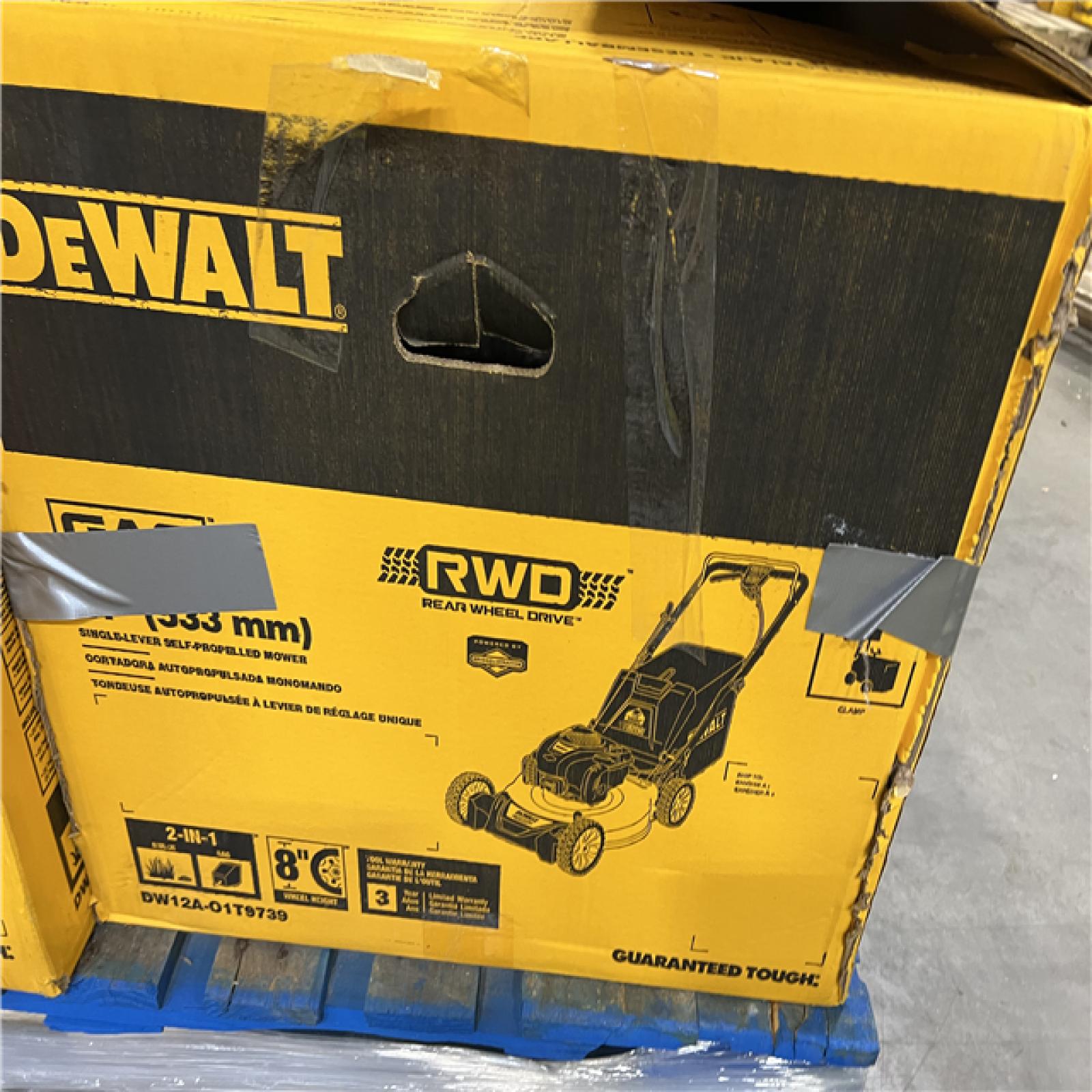 Dallas Location - As-Is DEWALT 21 in. 150cc Briggs and Stratton 625ex Engine Rear Wheel Drive 2-in-1 Gas Self Propelled Walk Behind Lawn Mower