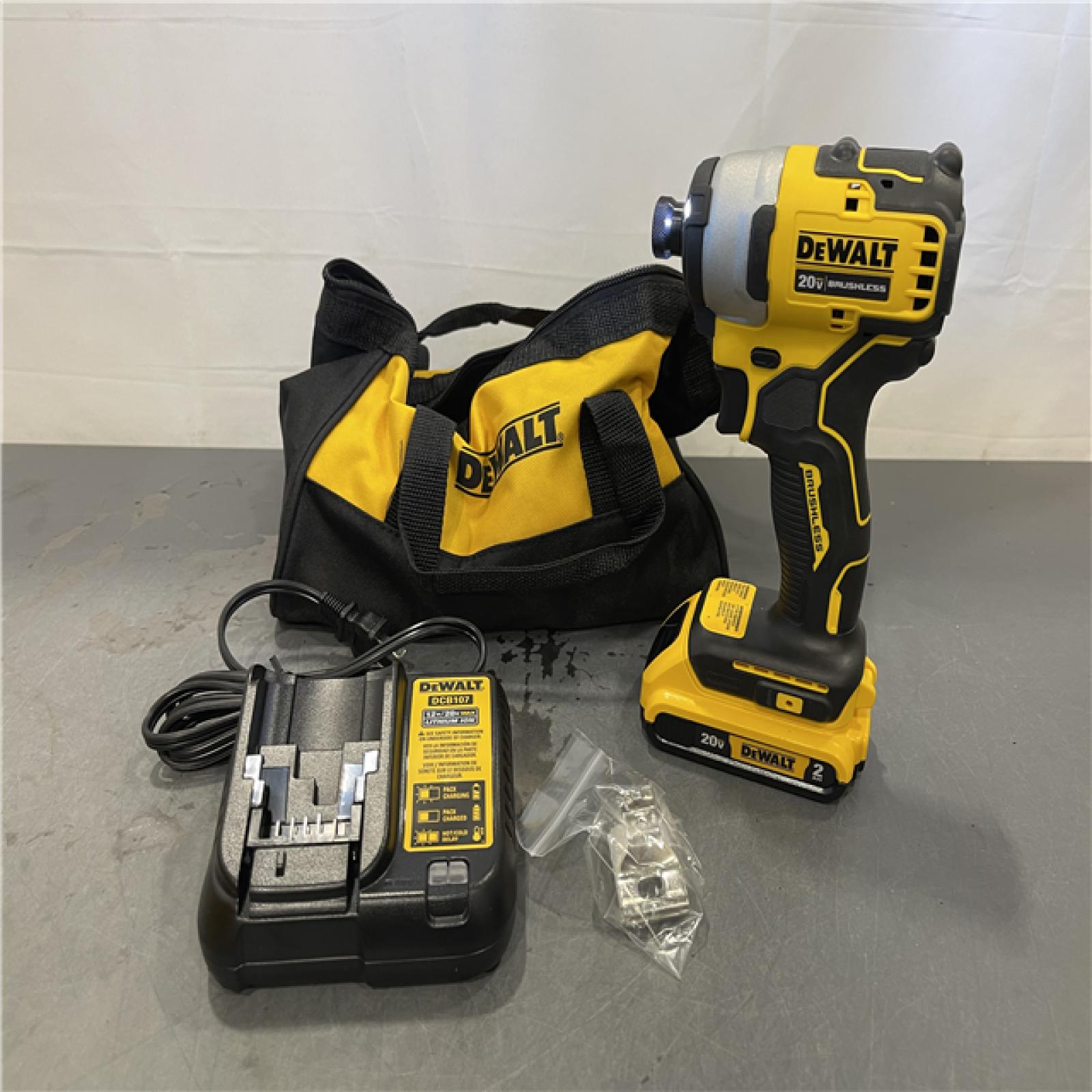 AS-IS - DeWALT ATOMIC 20V Max Lithium-Ion Brushless Cordless Compact 1/4 in. Impact Driver Kit