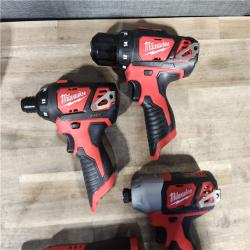 HOUSTON LOCATION - AS-IS MILWAUKEE 4 TOOL COMBO KIT W/ (2) BATTERY & CHARGER