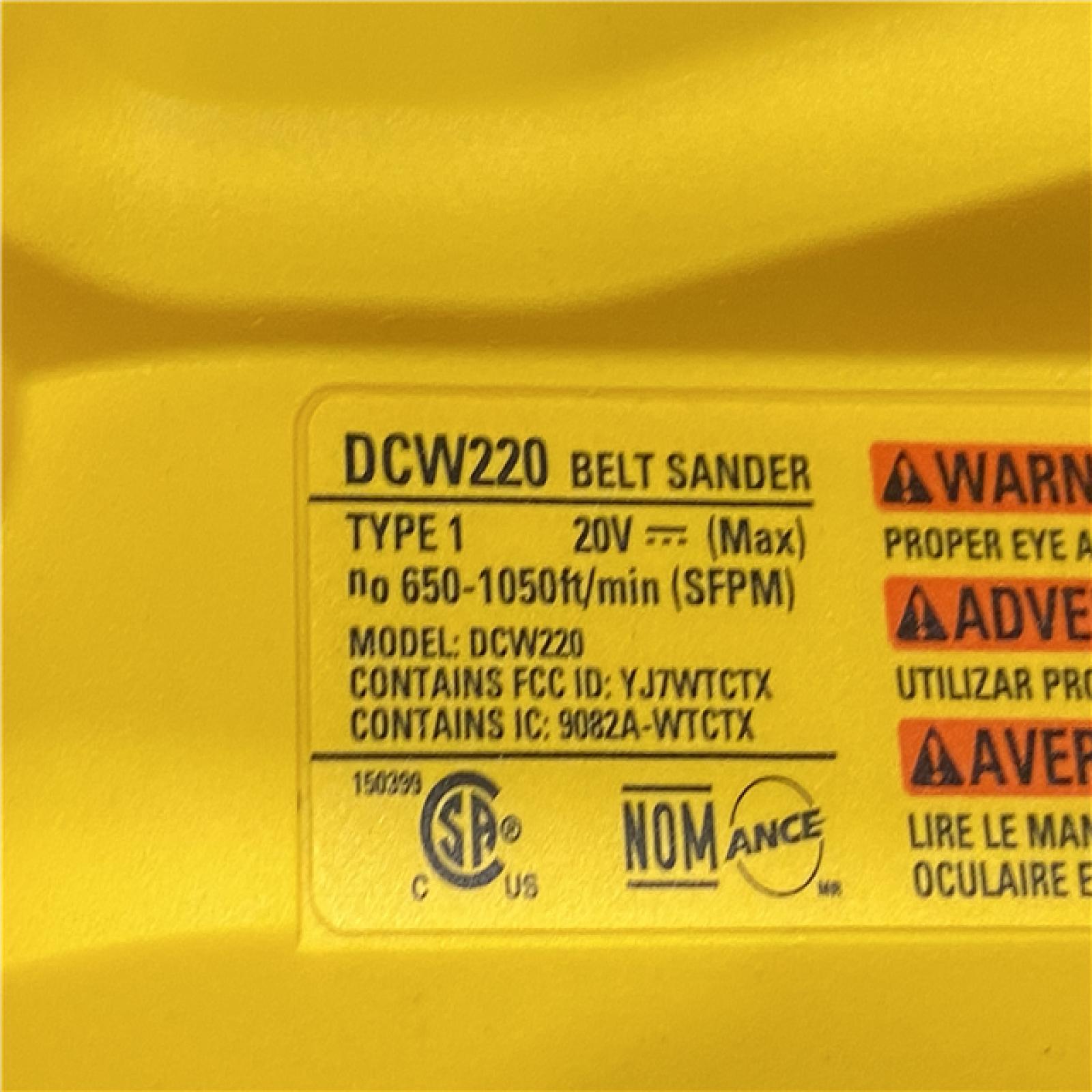 AS-IS DEWALT 20V MAX* XR Brushless Cordless Belt Sander (Tool-Only)