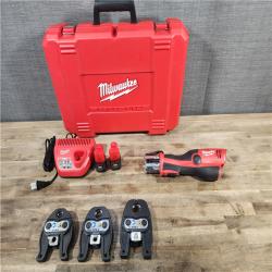 HOUSTON LOCATION - AS-IS MILWAUKEE 12-Volt Lithium-Ion Force Logic Cordless Press Tool Kit (3 Jaws Included) with Two 1.5 Ah Battery and Hard Case