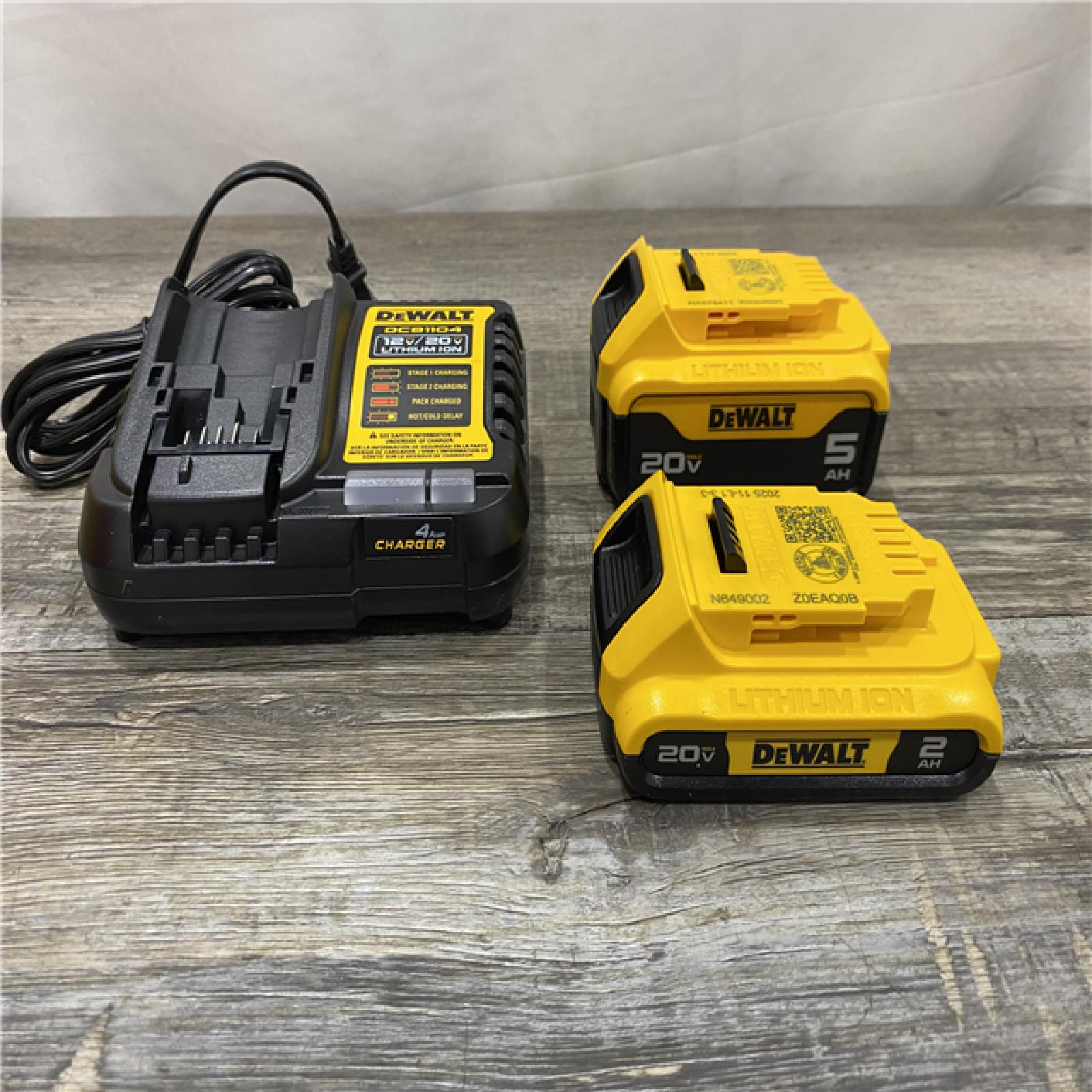 AS-IS DEWALT 20V MAX Lithium-Ion Battery Kit with 5.0Ah and 2.0Ah Battery and Charger