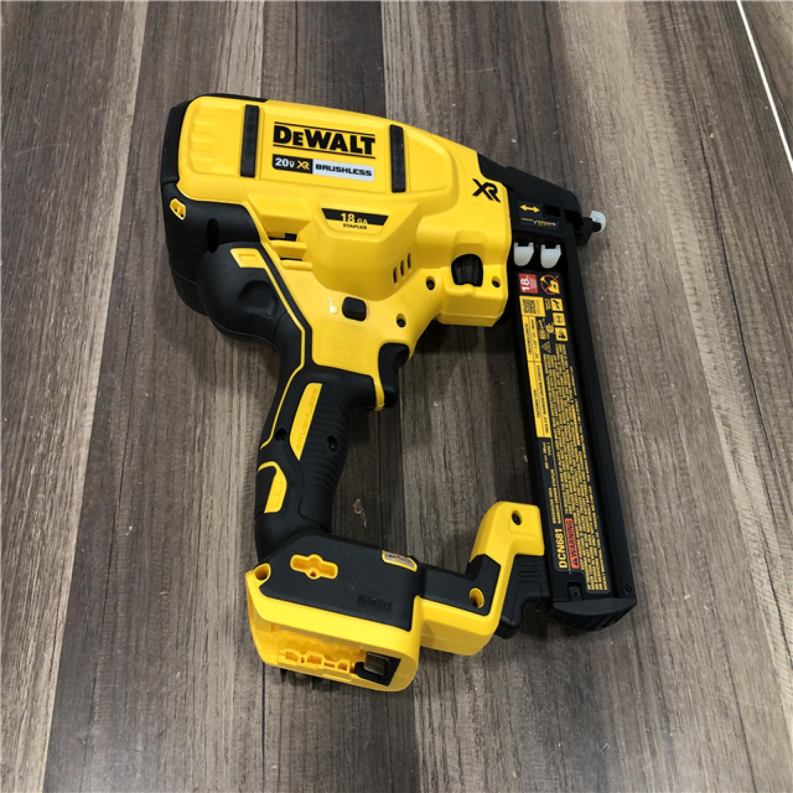 AS-IS DEWALT 20V MAX XR Lithium-Ion Cordless 18-Gauge Narrow Crown Stapler (Tool Only)