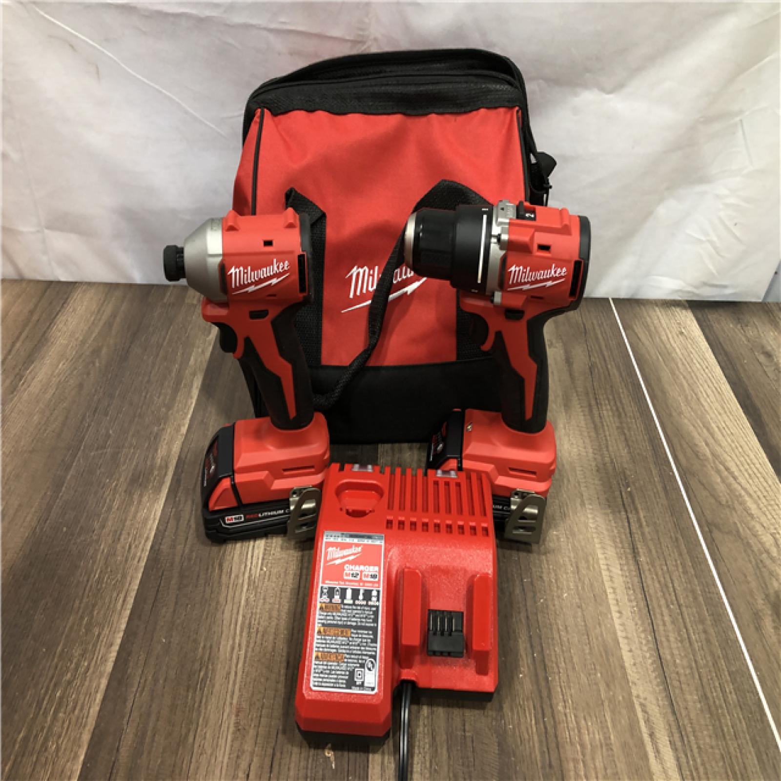 AS-IS Milwaukee 18V Lithium-Ion Brushless Cordless Compact Drill/Impact Combo Kit