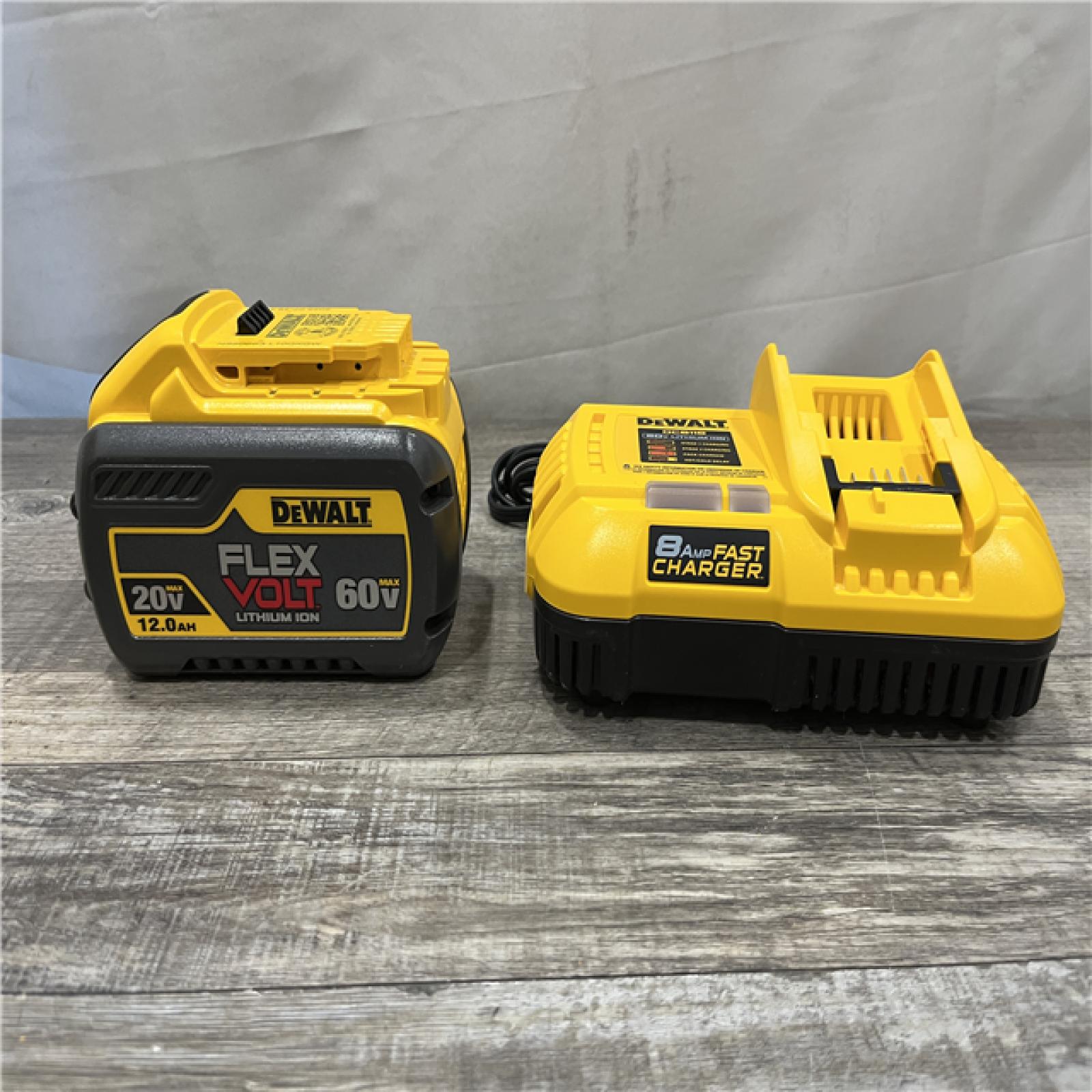 AS-IS DEWALT FLEXVOLT 20V/60V MAX Lithium-Ion 12.0Ah Battery and Fan Cooled Fast Charger
