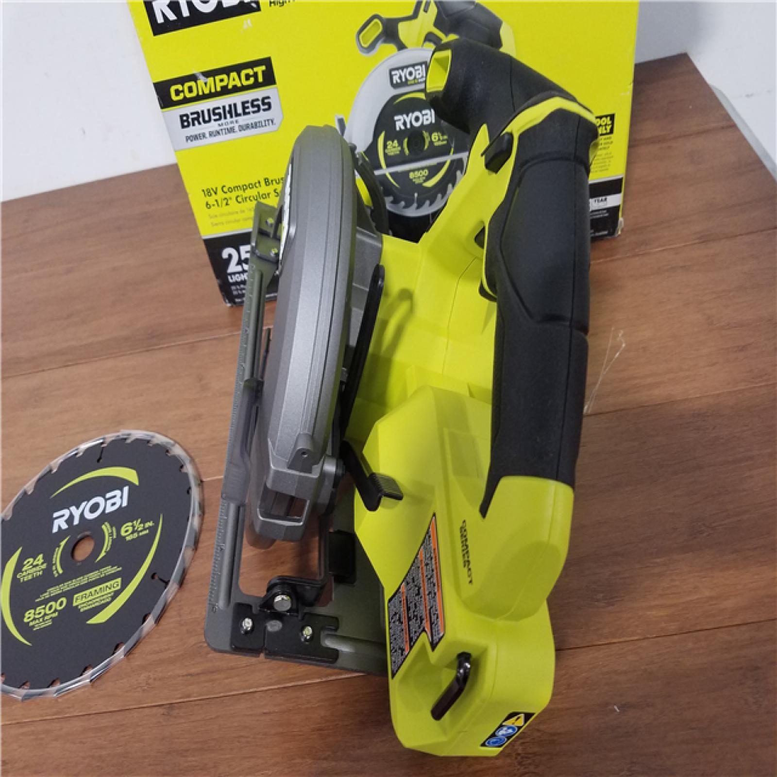 CALIFORNIA AS-IS RYOBI ONE+HP 18V COMPACT BRUSHLESS 6-1/2CIRCULAR SAW (TOOL ONLY)