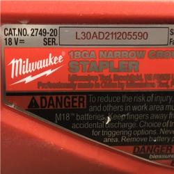 AS-IS Milwaukee FUEL 18-Volt Lithium-Ion Brushless Cordless 18-Gauge 1/4 in. Narrow Crown Stapler (Tool-Only)