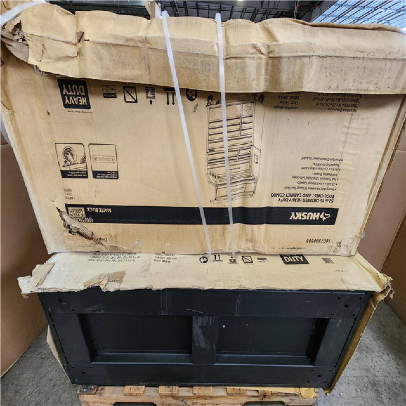 Phoenix Husky Tool Storage 52 in. W x 20 in. D Heavy Duty Rolling Tool Chest Combo in Matte Black