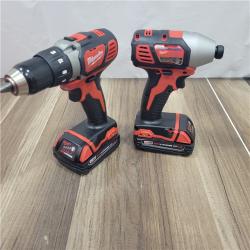 AS-IS Milwaukee M18 18V Cordless Brushed 2 Tool Drill/Driver and Impact Driver Kit