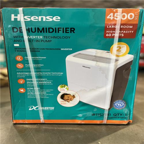 NEW! - Hisense 60-Pint 3-Speed Inverter Dehumidifier with Built-In Pump