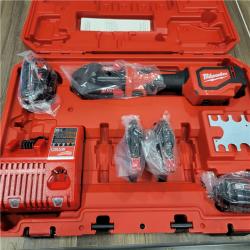 AS-IS M18 18V Lithium-Ion Cordless Short Throw Press Tool Kit with 3 PEX Crimp Jaws (2) 2.0 Ah Batteries and Charger