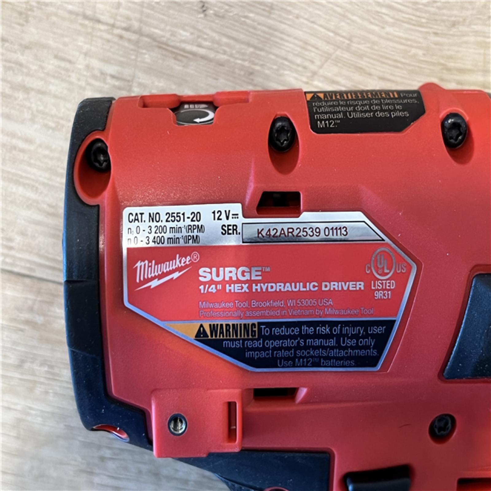 AS-IS Milwaukee FUEL SURGE 12V Lithium-Ion Brushless Cordless 1/4 in. Hex Impact Driver Compact Kit